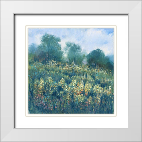 Meadow Wildflowers I White Modern Wood Framed Art Print with Double Matting by OToole, Tim