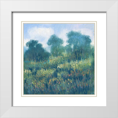 Meadow Wildflowers II White Modern Wood Framed Art Print with Double Matting by OToole, Tim