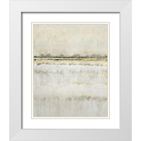 Gilded Horizon I White Modern Wood Framed Art Print with Double Matting by OToole, Tim