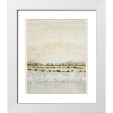 Gilded Horizon II White Modern Wood Framed Art Print with Double Matting by OToole, Tim