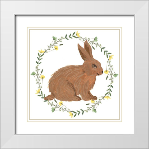 Happy Bunny Day III White Modern Wood Framed Art Print with Double Matting by Wang, Melissa