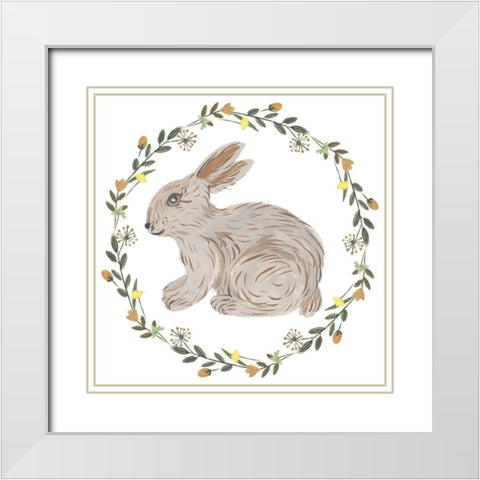 Happy Bunny Day IV White Modern Wood Framed Art Print with Double Matting by Wang, Melissa