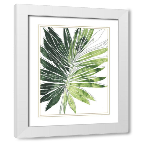 Expressive Palm I White Modern Wood Framed Art Print with Double Matting by Vess, June Erica