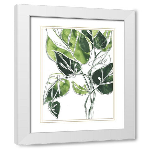Expressive Palm II White Modern Wood Framed Art Print with Double Matting by Vess, June Erica