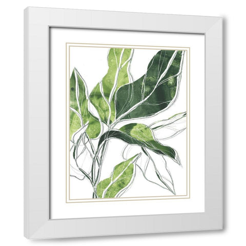 Expressive Palm III White Modern Wood Framed Art Print with Double Matting by Vess, June Erica