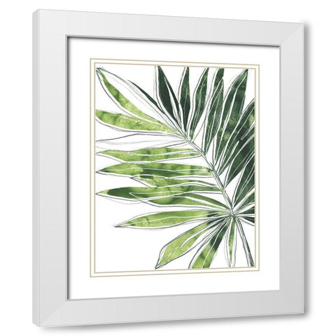 Expressive Palm IV White Modern Wood Framed Art Print with Double Matting by Vess, June Erica