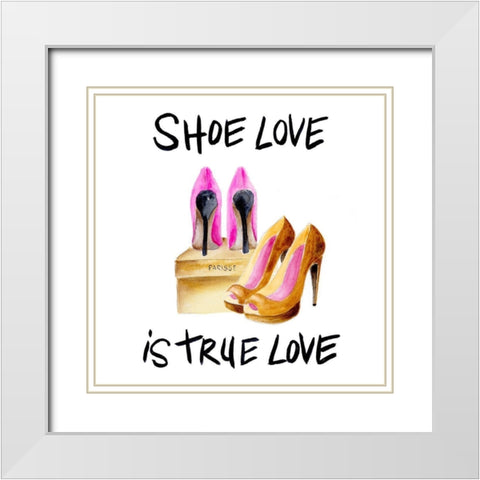 If the Shoe Fits I White Modern Wood Framed Art Print with Double Matting by Moore, Regina