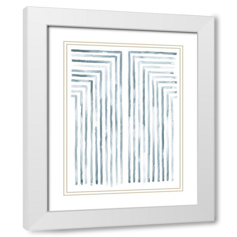 Divisions I White Modern Wood Framed Art Print with Double Matting by Lam, Vanna