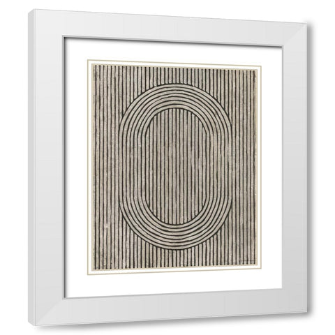 Cedar Grooves I White Modern Wood Framed Art Print with Double Matting by Lam, Vanna