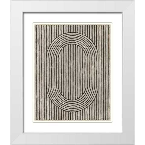Cedar Grooves I White Modern Wood Framed Art Print with Double Matting by Lam, Vanna