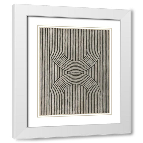 Cedar Grooves II White Modern Wood Framed Art Print with Double Matting by Lam, Vanna