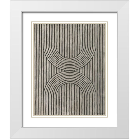 Cedar Grooves II White Modern Wood Framed Art Print with Double Matting by Lam, Vanna