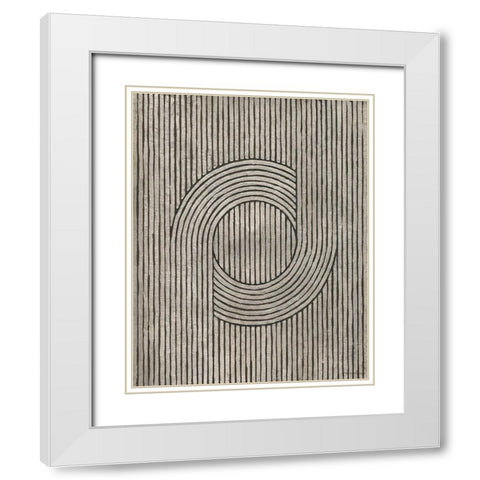 Cedar Grooves III White Modern Wood Framed Art Print with Double Matting by Lam, Vanna