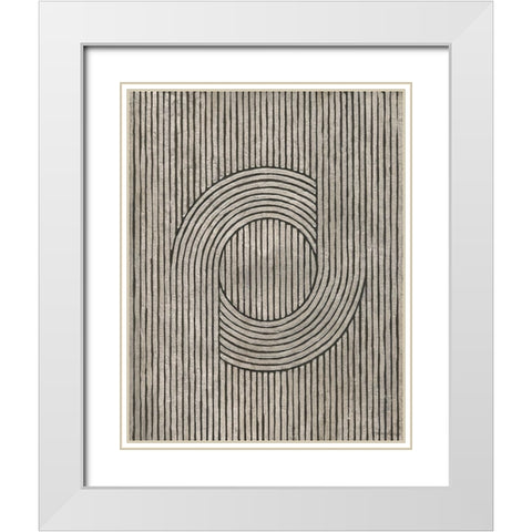 Cedar Grooves III White Modern Wood Framed Art Print with Double Matting by Lam, Vanna