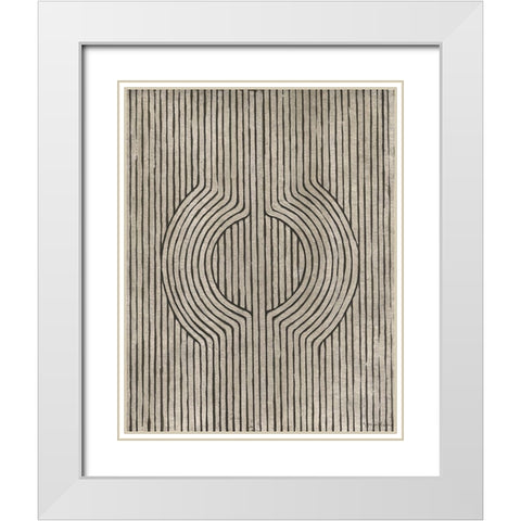 Cedar Grooves IV White Modern Wood Framed Art Print with Double Matting by Lam, Vanna