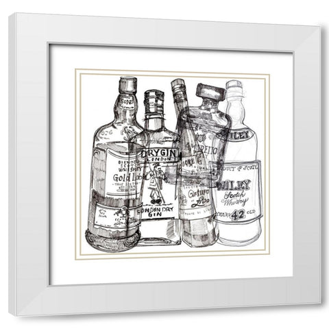 Whiskey Wednesdays I White Modern Wood Framed Art Print with Double Matting by Parker, Jennifer Paxton