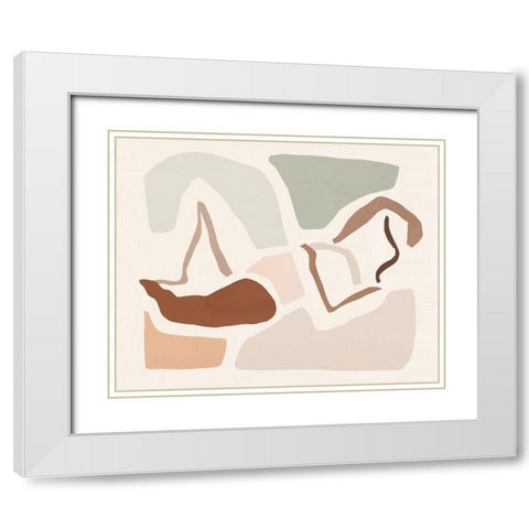 Lounge Abstract III White Modern Wood Framed Art Print with Double Matting by Barnes, Victoria