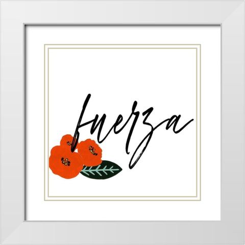 Besos III White Modern Wood Framed Art Print with Double Matting by Studio W