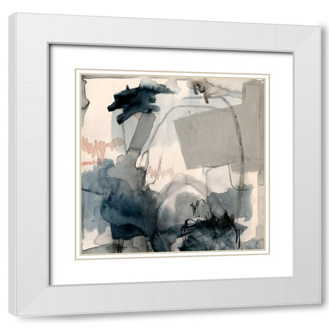 Torrential II White Modern Wood Framed Art Print with Double Matting by Barnes, Victoria
