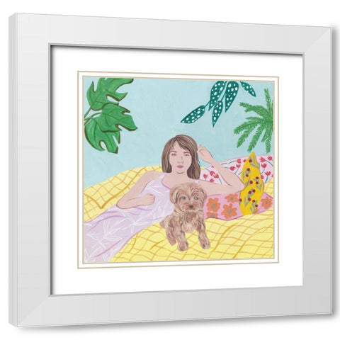 Lazy Afternoon I White Modern Wood Framed Art Print with Double Matting by Wang, Melissa