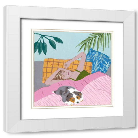 Lazy Afternoon III White Modern Wood Framed Art Print with Double Matting by Wang, Melissa