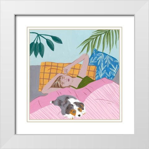 Lazy Afternoon III White Modern Wood Framed Art Print with Double Matting by Wang, Melissa