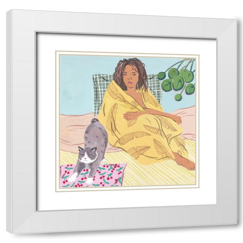 Lazy Afternoon IV White Modern Wood Framed Art Print with Double Matting by Wang, Melissa