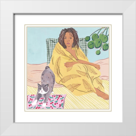 Lazy Afternoon IV White Modern Wood Framed Art Print with Double Matting by Wang, Melissa