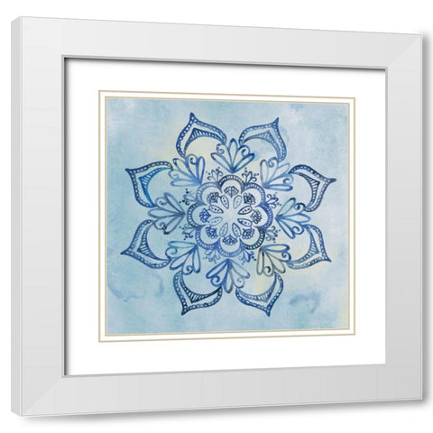 Mandala Dream I White Modern Wood Framed Art Print with Double Matting by Wang, Melissa