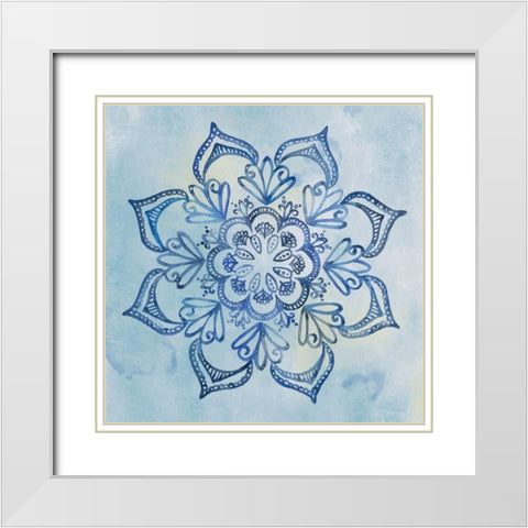 Mandala Dream I White Modern Wood Framed Art Print with Double Matting by Wang, Melissa