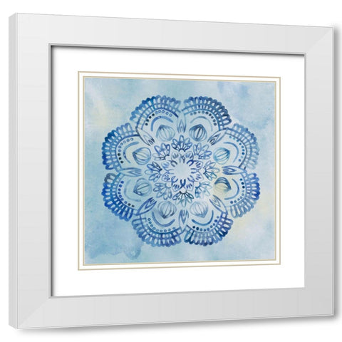 Mandala Dream II White Modern Wood Framed Art Print with Double Matting by Wang, Melissa