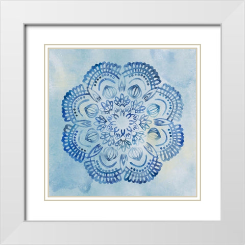 Mandala Dream II White Modern Wood Framed Art Print with Double Matting by Wang, Melissa