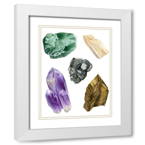 Healing Crystals II White Modern Wood Framed Art Print with Double Matting by Popp, Grace