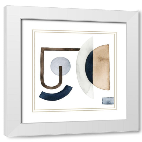 Moving Pieces I White Modern Wood Framed Art Print with Double Matting by Popp, Grace