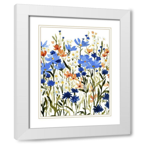 Bright Wildflower Medley I White Modern Wood Framed Art Print with Double Matting by Caroline, Emma