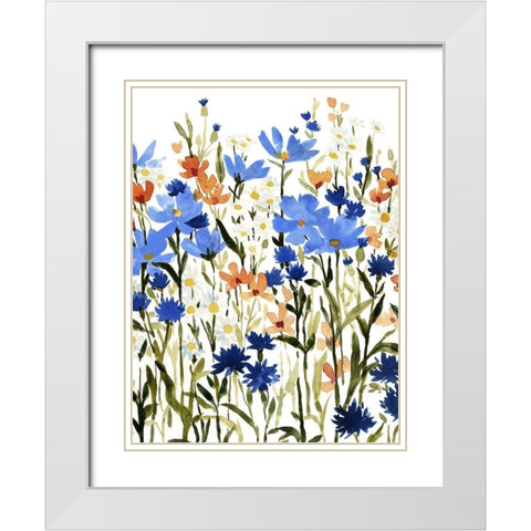 Bright Wildflower Medley I White Modern Wood Framed Art Print with Double Matting by Caroline, Emma