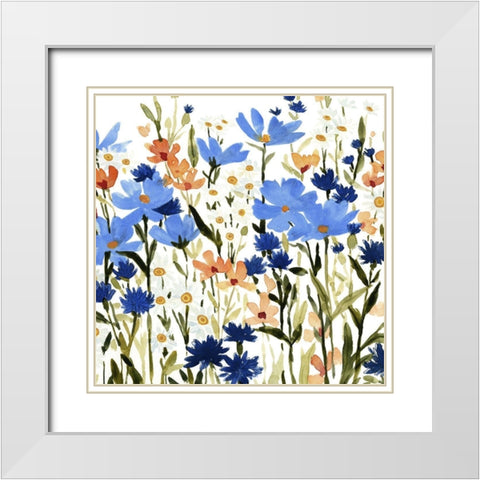Bright Wildflower Medley III White Modern Wood Framed Art Print with Double Matting by Caroline, Emma