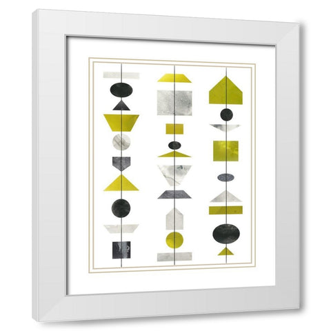 Geo Mobile III White Modern Wood Framed Art Print with Double Matting by Vess, June Erica