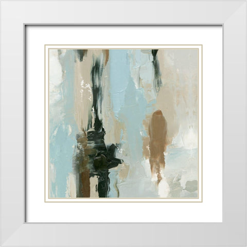 Neutral Landslide I White Modern Wood Framed Art Print with Double Matting by Caroline, Emma