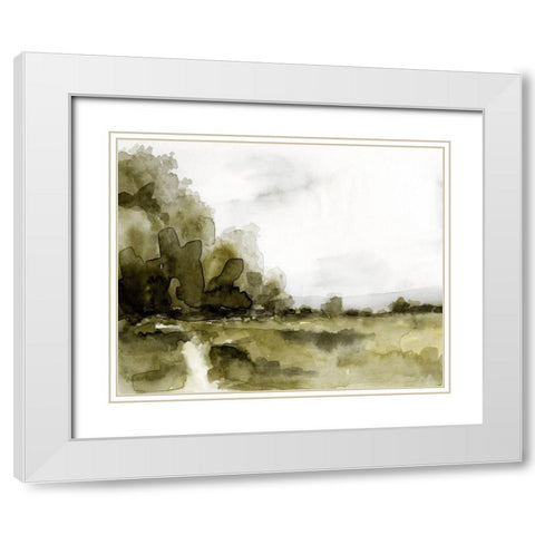 Simple Watercolor Scape I White Modern Wood Framed Art Print with Double Matting by Barnes, Victoria