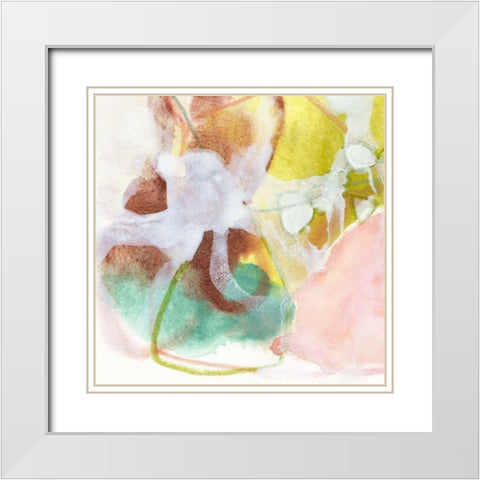Verdigris Spring II White Modern Wood Framed Art Print with Double Matting by Vess, June Erica