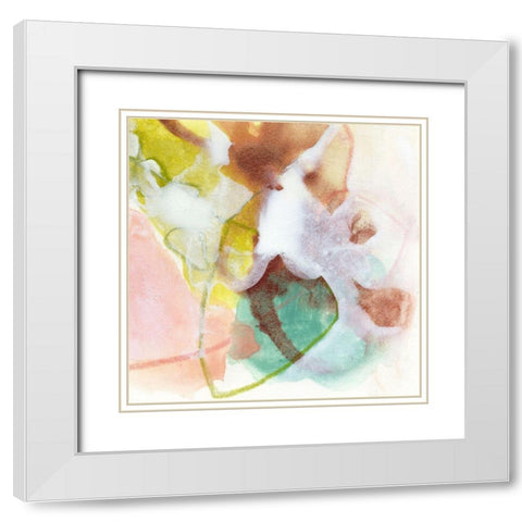 Verdigris Spring III White Modern Wood Framed Art Print with Double Matting by Vess, June Erica
