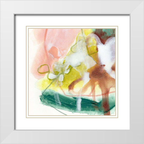 Verdigris Spring IV White Modern Wood Framed Art Print with Double Matting by Vess, June Erica