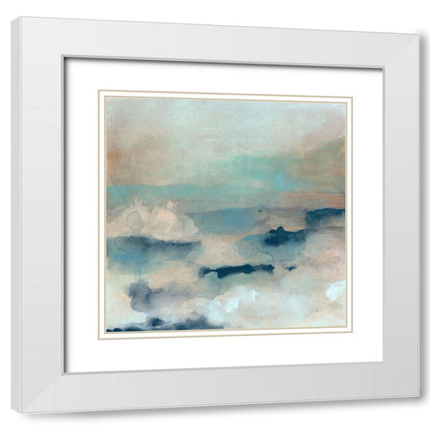 Shoreline Dusk I White Modern Wood Framed Art Print with Double Matting by Vess, June Erica