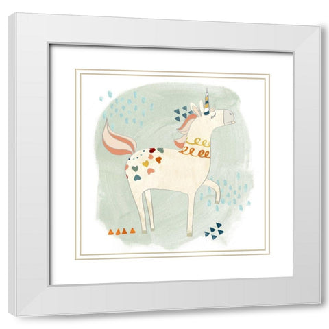 Hipster Unicorns II White Modern Wood Framed Art Print with Double Matting by Vess, June Erica