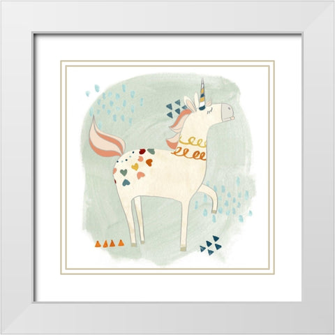 Hipster Unicorns II White Modern Wood Framed Art Print with Double Matting by Vess, June Erica