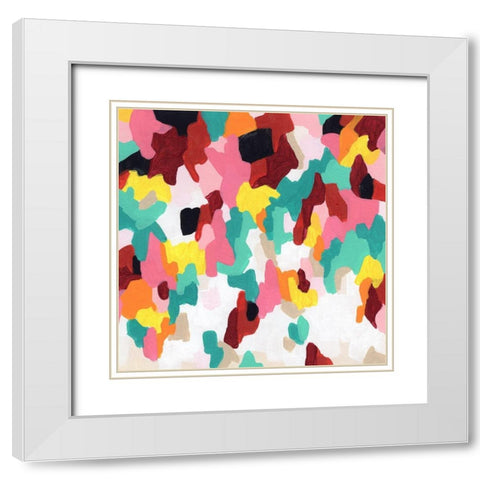 Pixel Kaleidoscope II White Modern Wood Framed Art Print with Double Matting by Vess, June Erica