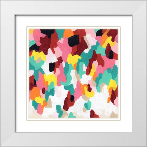 Pixel Kaleidoscope II White Modern Wood Framed Art Print with Double Matting by Vess, June Erica