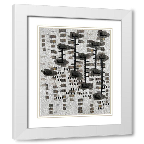 Celestial Ladder White Modern Wood Framed Art Print with Double Matting by Arbel, Lori