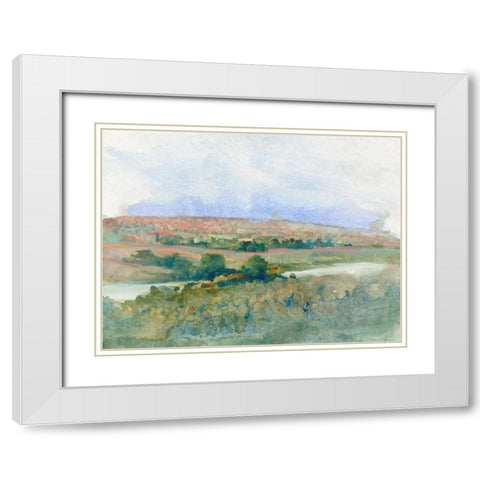 Hilltop Vista I White Modern Wood Framed Art Print with Double Matting by OToole, Tim